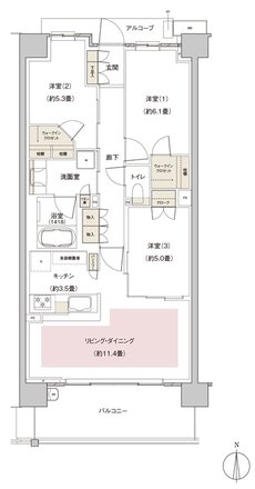 パークホームズ伊丹稲野ガーデンスクエア ステーションゲート 間取り 74Acタイプ
