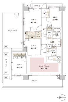 パークホームズ伊丹稲野ガーデンスクエア ステーションゲート 間取り 82Aarタイプ