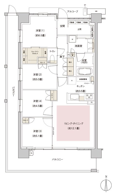 パークホームズ伊丹稲野ガーデンスクエア ステーションゲート 間取り 85Abタイプ