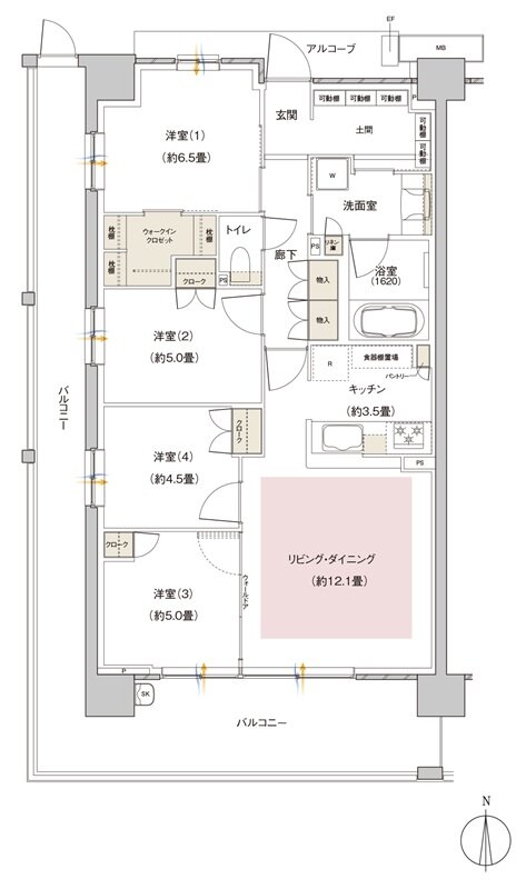 パークホームズ伊丹稲野ガーデンスクエア ステーションゲート 間取り 85Abタイプ