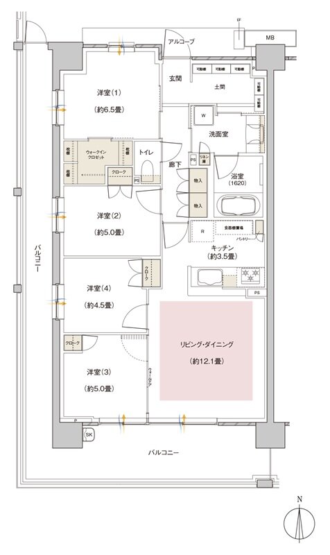 パークホームズ伊丹稲野ガーデンスクエア ステーションゲート 間取り 85Abタイプ