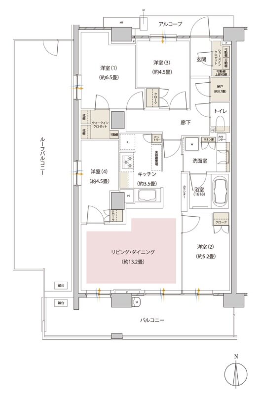 パークホームズ伊丹稲野ガーデンスクエア ステーションゲート 間取り 88Abrタイプ