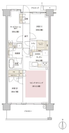 パークホームズ伊丹稲野ガーデンスクエア ステーションゲート 間取り 69Ccタイプ