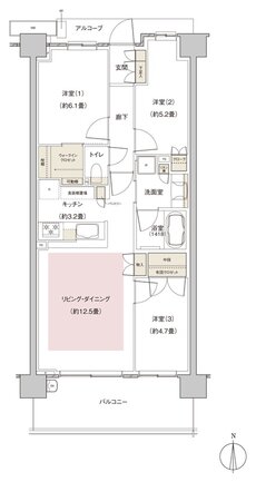 パークホームズ伊丹稲野ガーデンスクエア ステーションゲート 間取り 70Ccタイプ