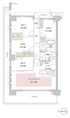 パークホームズ伊丹稲野ガーデンスクエア ステーションゲート 間取り 81Aaタイプ