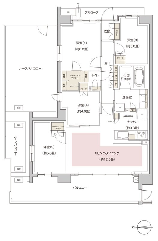 パークホームズ伊丹稲野ガーデンスクエア ステーションゲート 間取り 83Aarタイプ