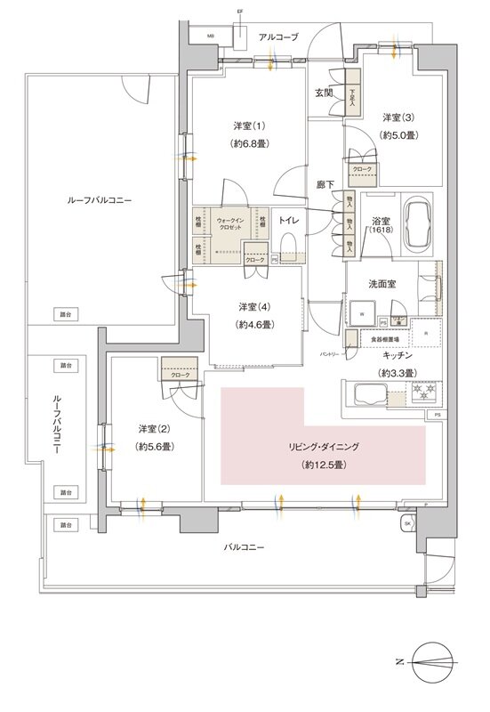 パークホームズ伊丹稲野ガーデンスクエア ステーションゲート 間取り 83Aarタイプ