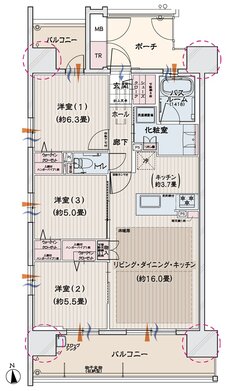 モアグレース一宮アリーナ 間取り A type
