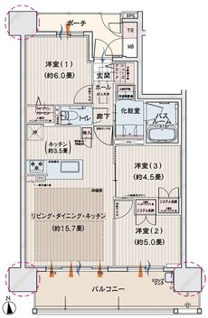 モアグレース一宮アリーナ 間取り B type