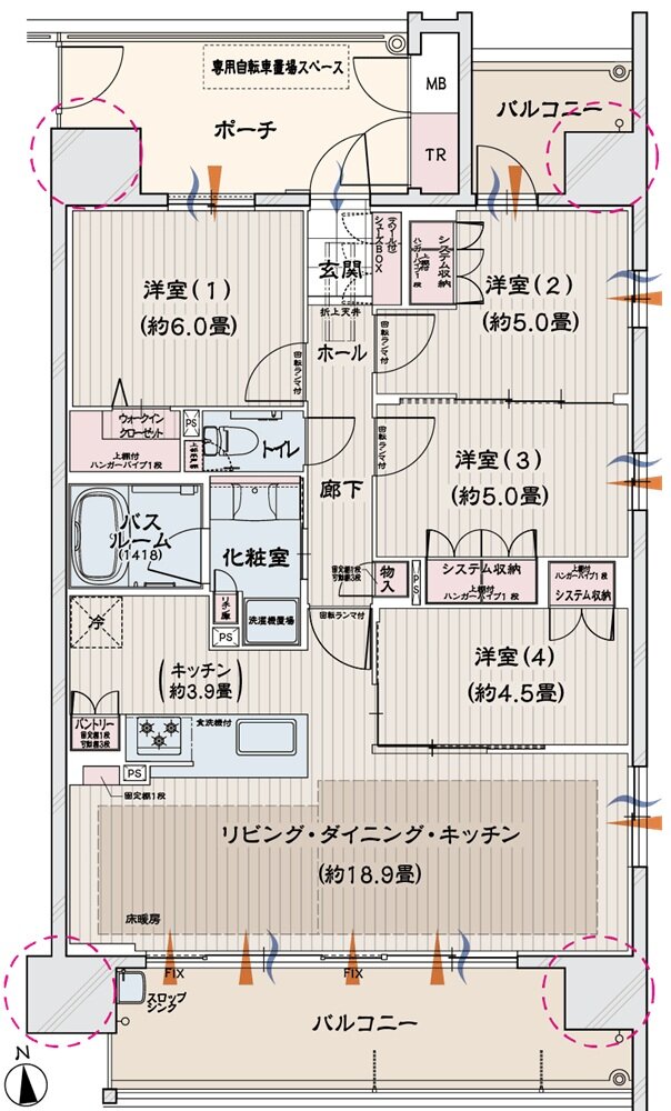 モアグレース一宮アリーナ 間取り C type〈セレクト間取り〉
