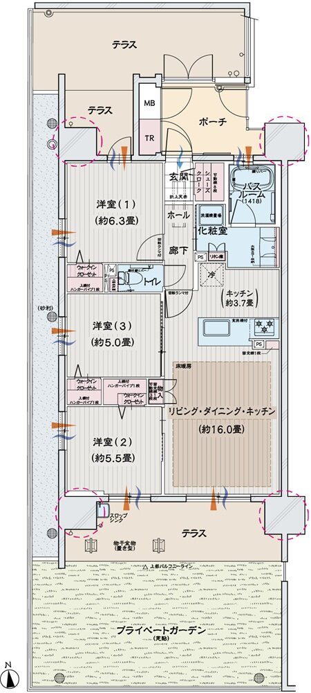 モアグレース一宮アリーナ 間取り Ag type