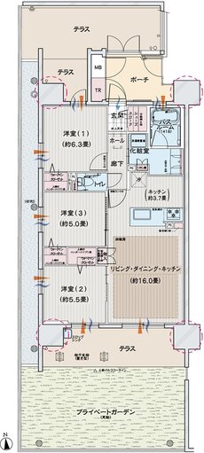 モアグレース一宮アリーナ 間取り Ag type
