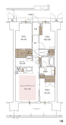 大阪市内最大級Osaka Metro谷町線駅1分ｘ総483戸駅前開発プロジェクト 間取り AB type（North 街区）