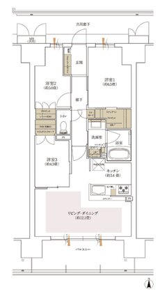 大阪市内最大級Osaka Metro谷町線駅1分ｘ総483戸駅前開発プロジェクト 間取り BF type（North 街区）