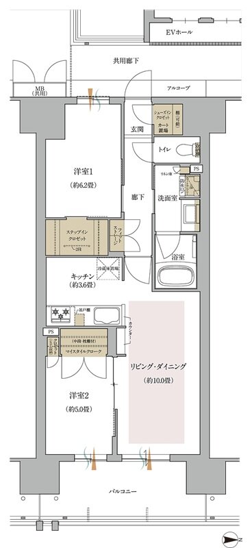 ローレルスクエア出戸ザ・ランドマークス 間取り CB type(North 街区)