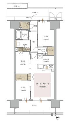 ローレルスクエア出戸ザ・ランドマークス （ノース・サウス） 間取り CC type（North 街区）