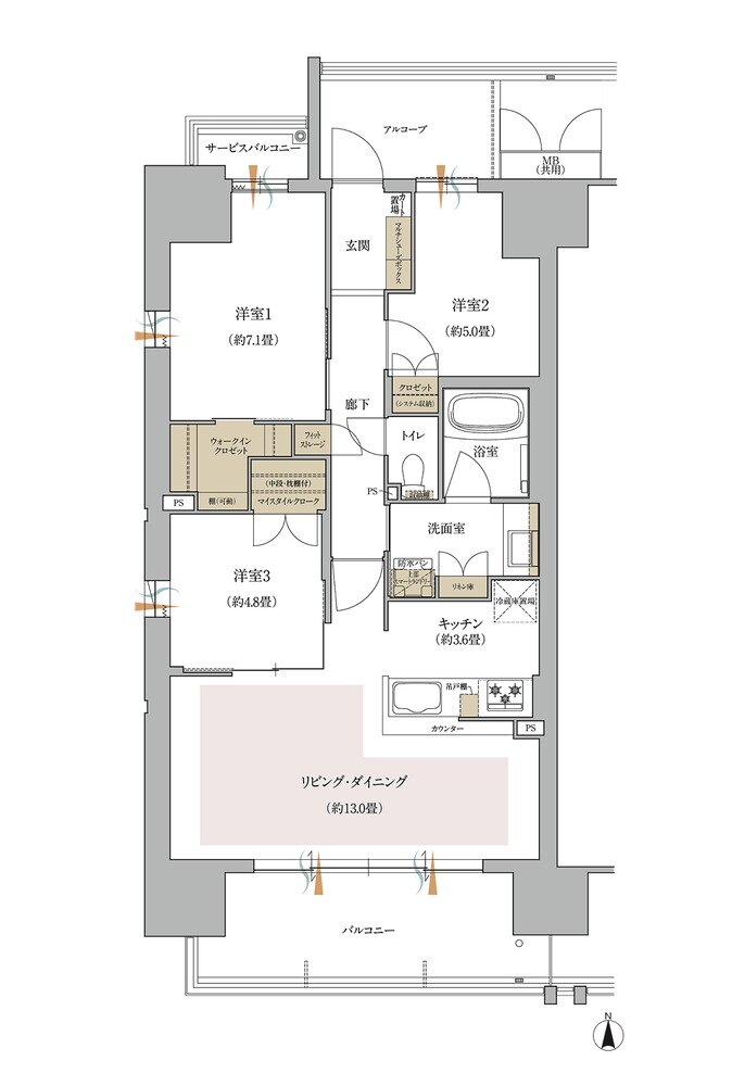ローレルスクエア出戸ザ・ランドマークス 間取り BA type(North 街区)