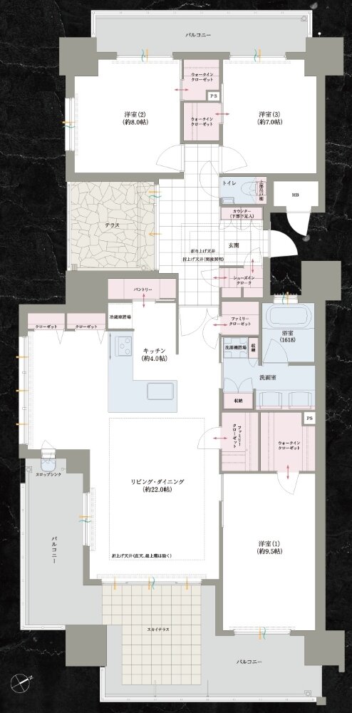 ロイヤルガーデン吉野本町 ザ・レジデンス 間取り 120-G TYPE