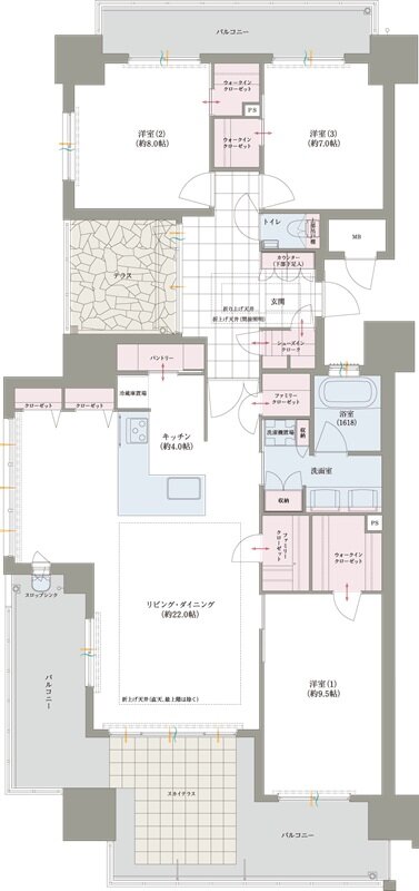 ロイヤルガーデン吉野本町 ザ・レジデンス 間取り 120-G TYPE
