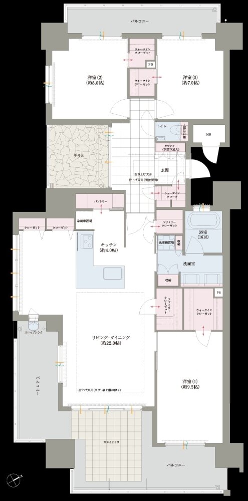 ロイヤルガーデン吉野本町 ザ・レジデンス 間取り 120-G TYPE