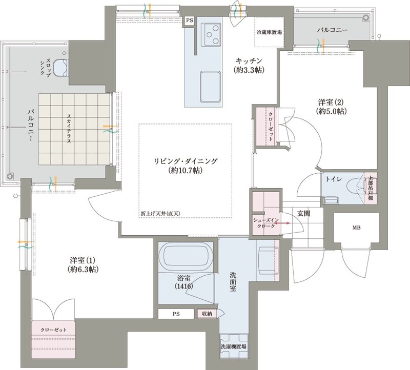 ロイヤルガーデン吉野本町 ザ・レジデンス 間取り 57-A TYPE