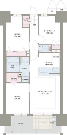 ロイヤルガーデン吉野本町 ザ・レジデンス 間取り 68-C TYPE