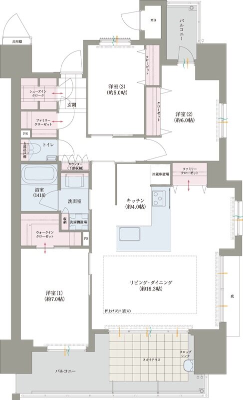 ロイヤルガーデン吉野本町 ザ・レジデンス 間取り 86-F TYPE
