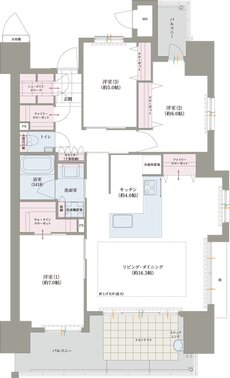 ロイヤルガーデン吉野本町 ザ・レジデンス 間取り 86-F TYPE