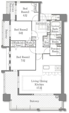 サングレート博多エクセラス 間取り A TYPE