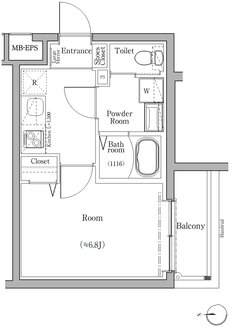 スカイコートソレア新丸子 間取り B/Bg type