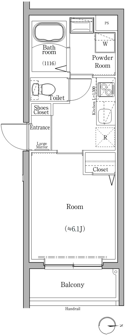 スカイコートソレア新丸子 間取り C type