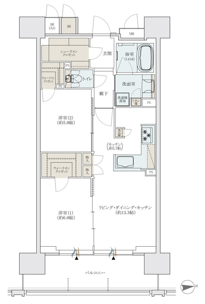 リバーガーデン都島 間取り B type