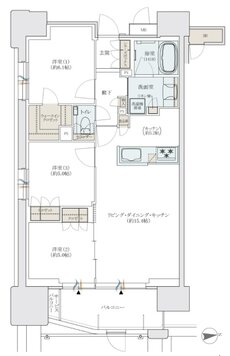 リバーガーデン都島 間取り A2 type