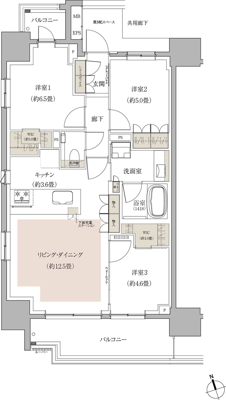 ザ・パークハウス 船橋レジデンス 間取り F TYPE