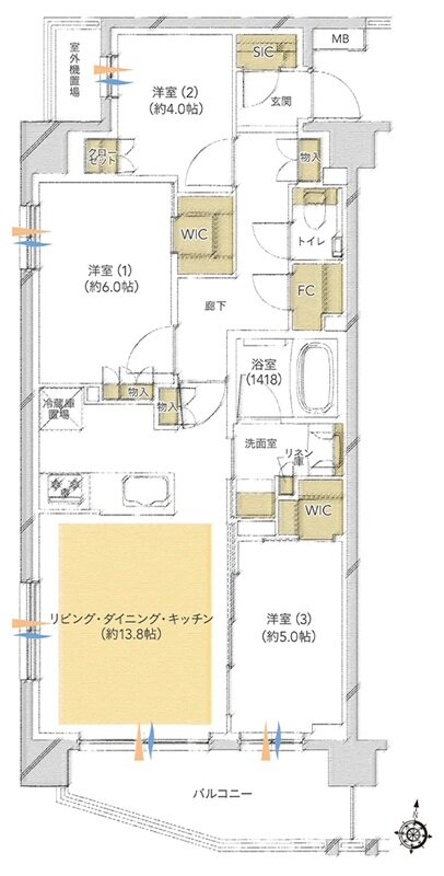 プレシス与野本町 間取り Gタイプ
