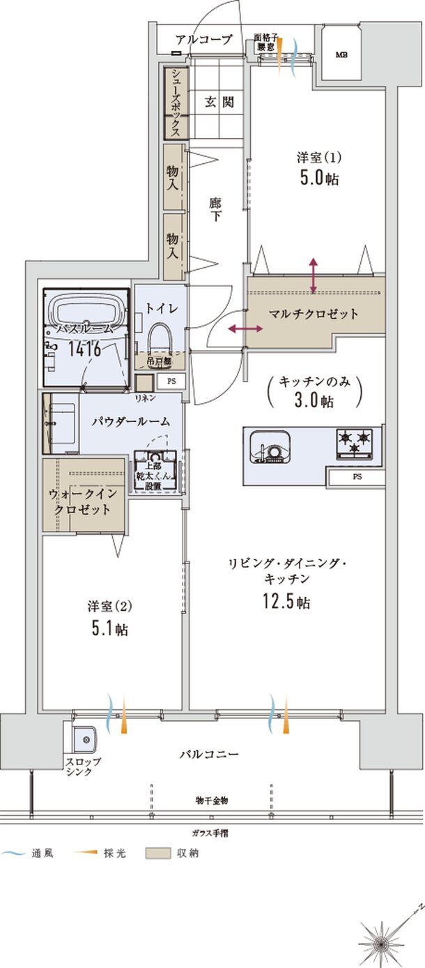 アルファステイツ博多サウス 間取り B TYPE