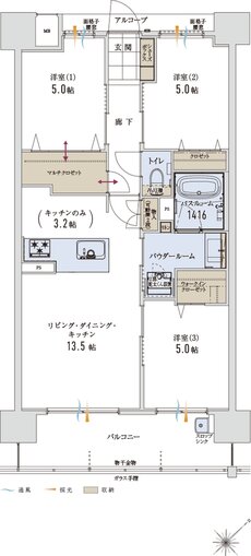 アルファステイツ博多サウス 間取り E TYPE