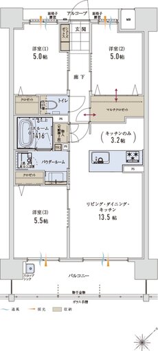 アルファステイツ博多サウス 間取り F TYPE