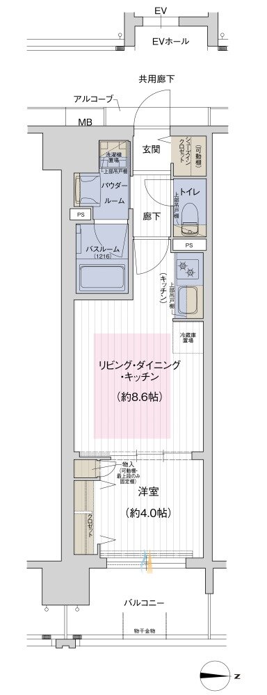 谷町線 W PROJECT 間取り Dタイプ(ミッドテラス)