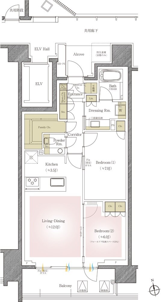 プラウド四谷 間取り B1 type