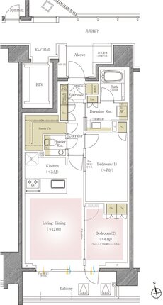 プラウド四谷 間取り B1 type