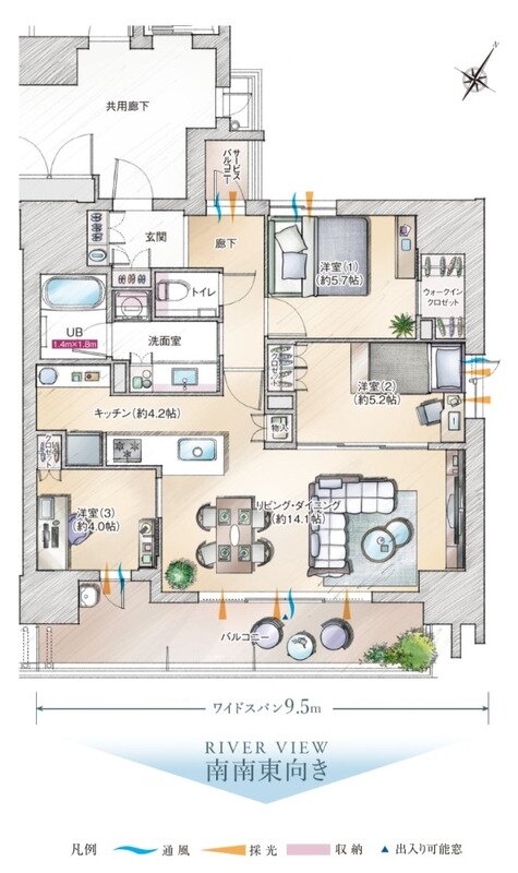グラディス本川離宮 間取り Bタイプ