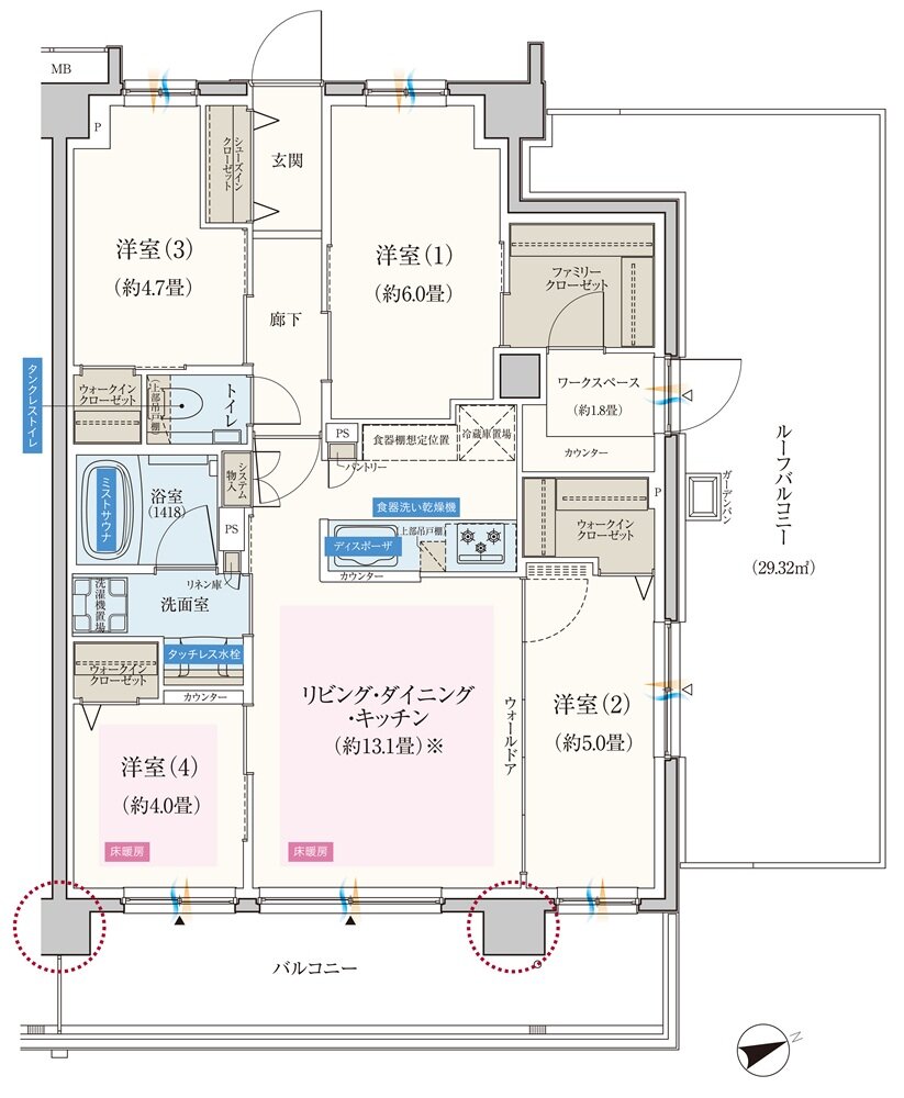 エクセレントシティ船橋夏見台 間取り Kr2 type