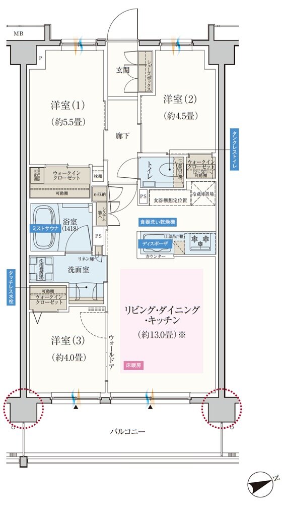 エクセレントシティ船橋夏見台 間取り F1 type