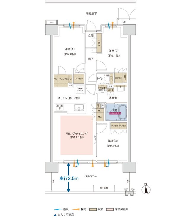 ポレスター佐久平駅南ガーデンテラス 間取り Fタイプ