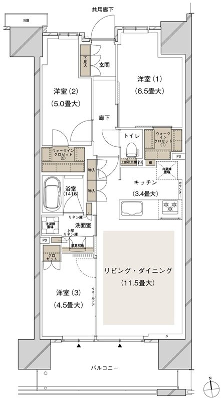 ブランズシティ船橋ビアレ 間取り 1-D1 type
