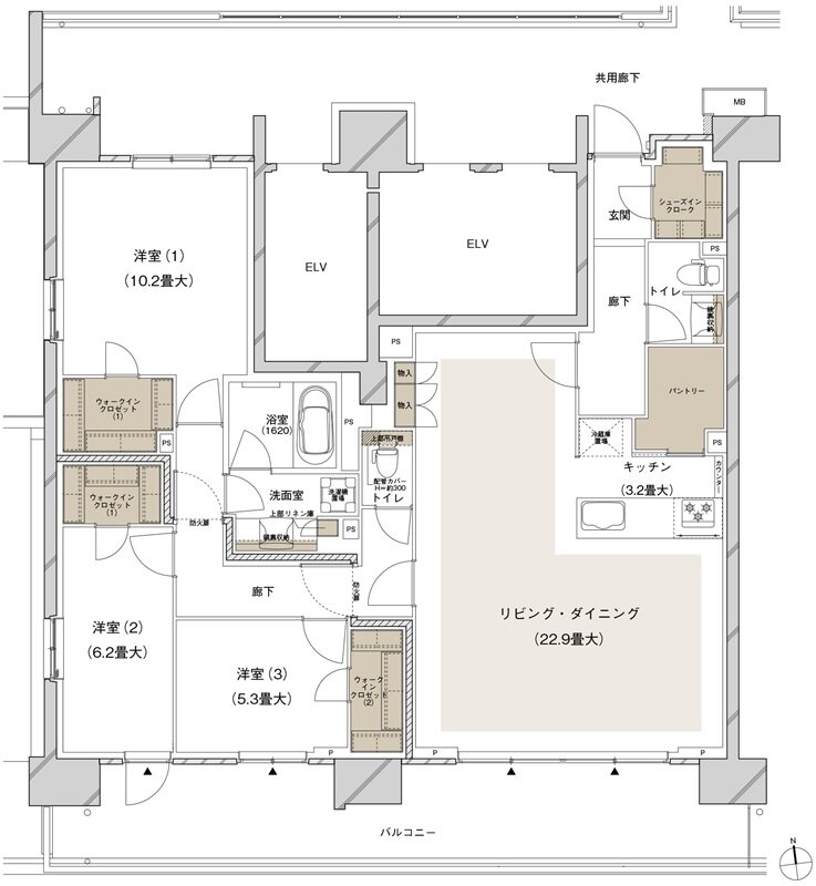 ブランズシティ船橋ビアレ 間取り 1-P type