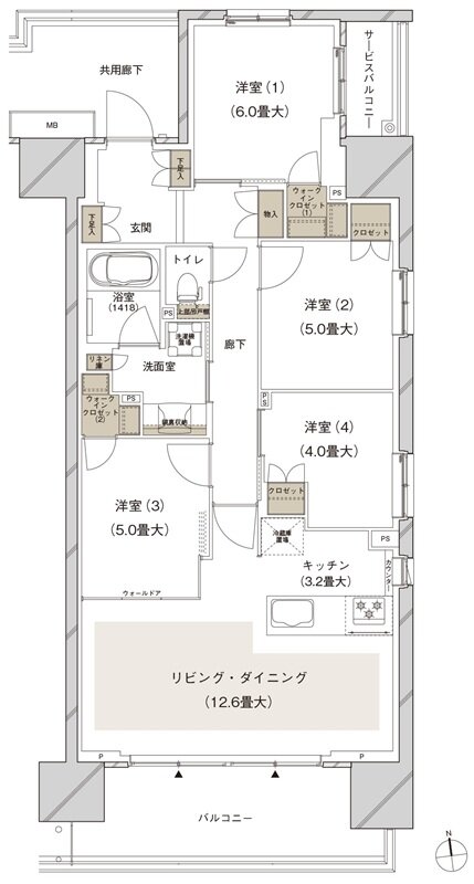 ブランズシティ船橋ビアレ 間取り 1-A2 type