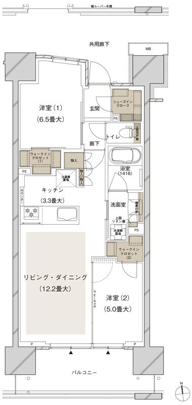 ブランズシティ船橋ビアレ 間取り 1-L type