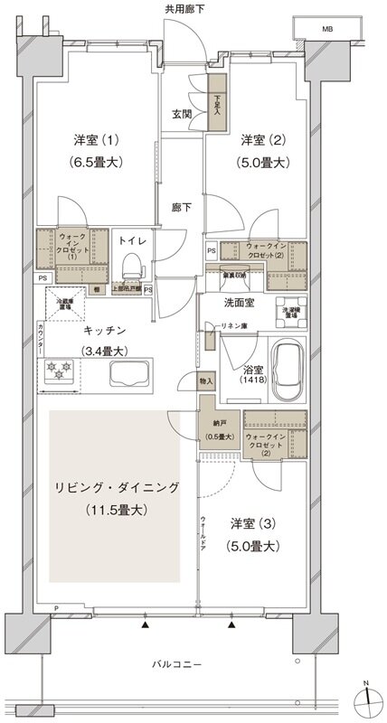 ブランズシティ船橋ビアレ 間取り 2-B5 type